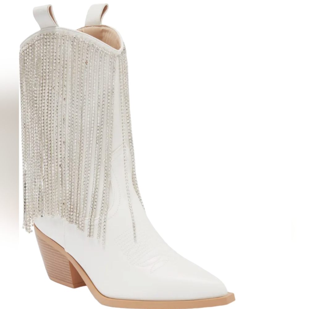 Azalea Wang Sequin Fringe Western Boot ..Size 9